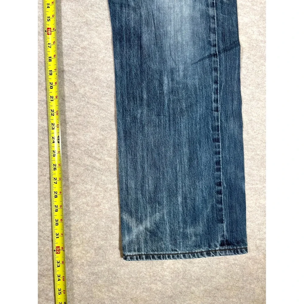 Levis 501 Jeans Mens 38x34 Blue Whiskering‎ Denim Cotton Button Fly Straight Leg